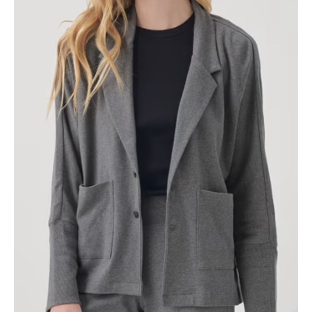 Pact Airplane Relaxed Women's Blazer - Grey Heather Small New With Tags